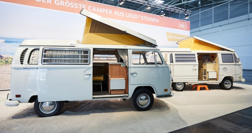 Men build life-sized VW camper van made entirely out of LEGO bricks