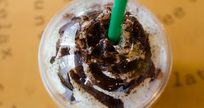 All Frappuccino drinks are 50% off at Starbucks today