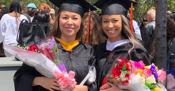 Immigrant mother and daughter graduate from the same college together