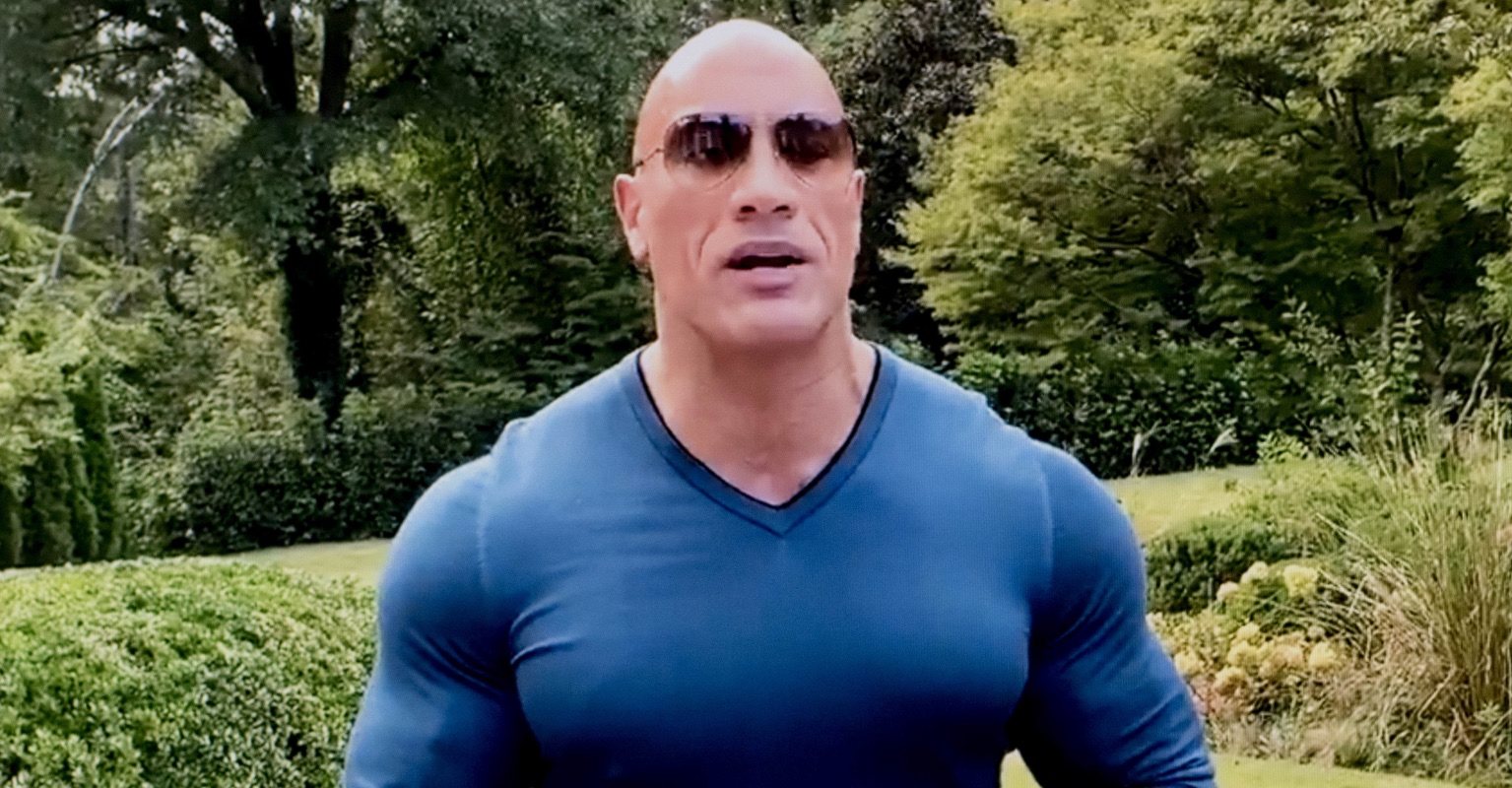 Dwayne 'The Rock' Johnson got stuck in a sportscar on the set of his new movie