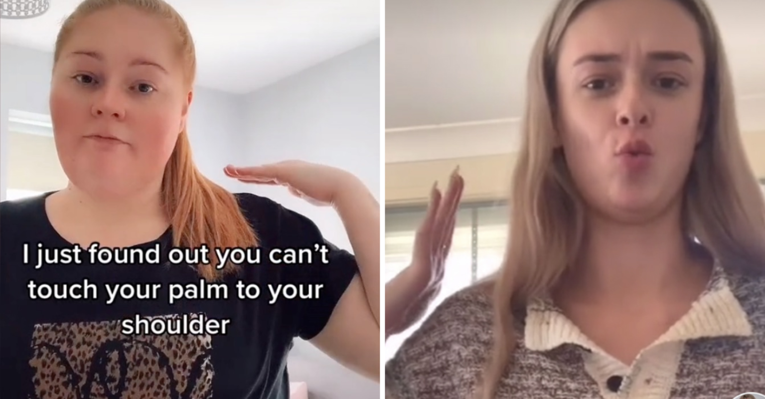 New viral trend sees people try to place their palm on their shoulders VT