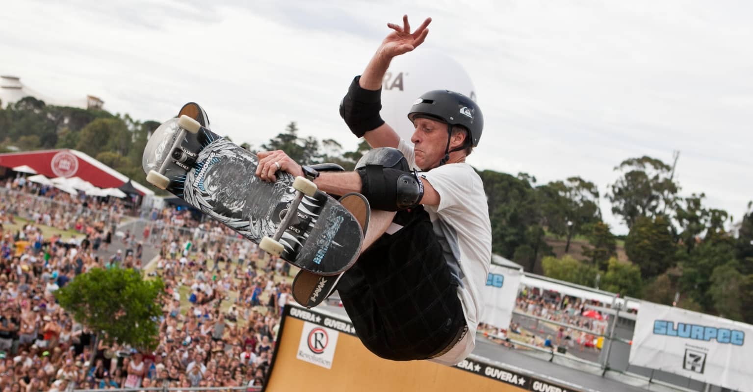 An emotional Tony Hawk fights back tears after landing his 'final' Ollie 540