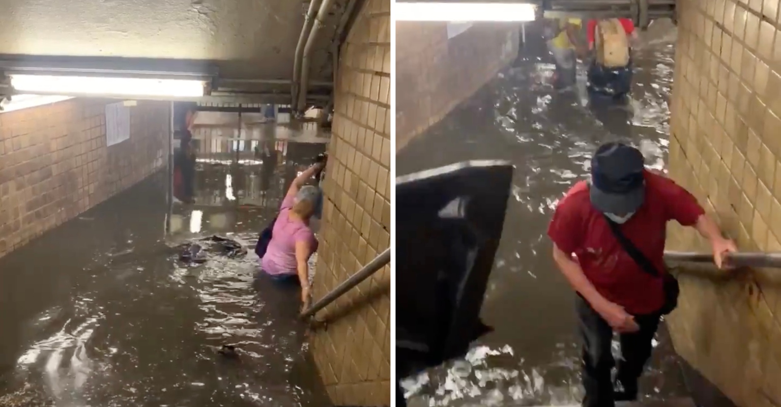 New York Sparks Concern As People Wade Through 'Chest High' Floodwater ...