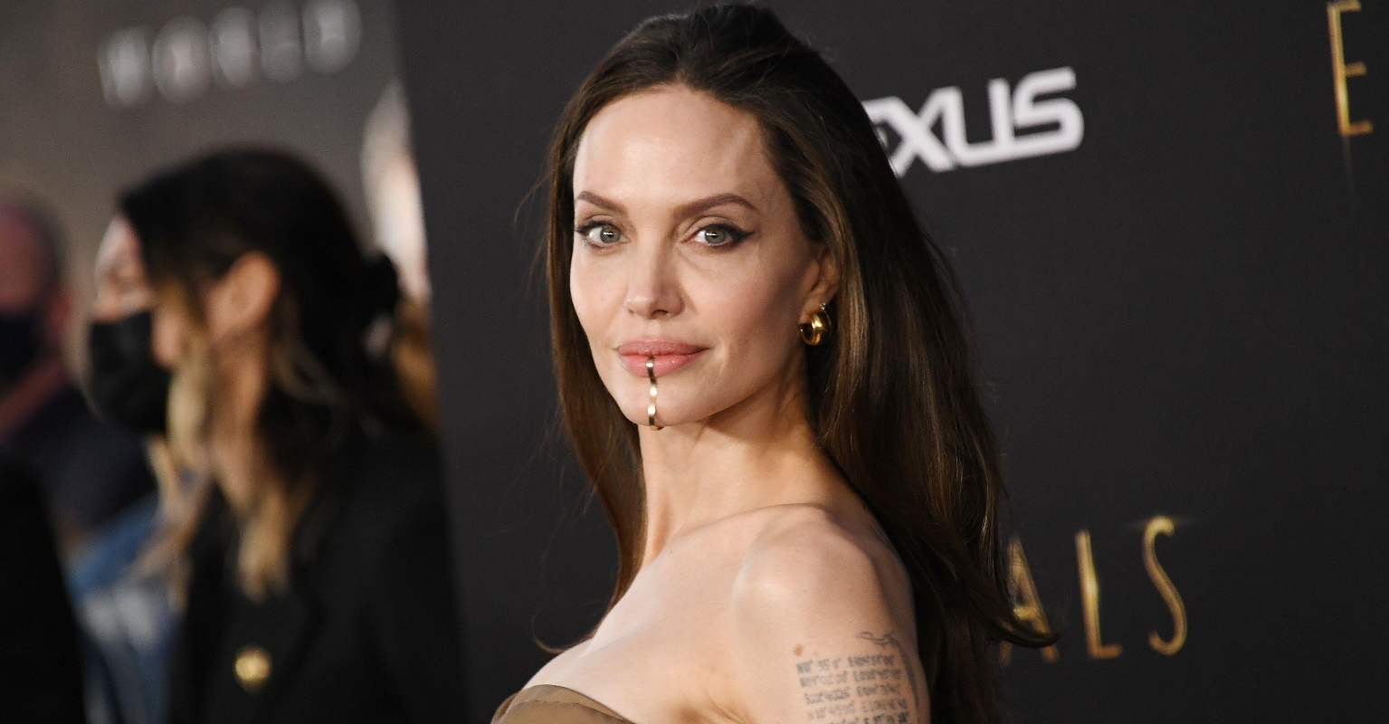 Angelina Jolie's custom chin cuff baffles fans during 'Eternals' premiere