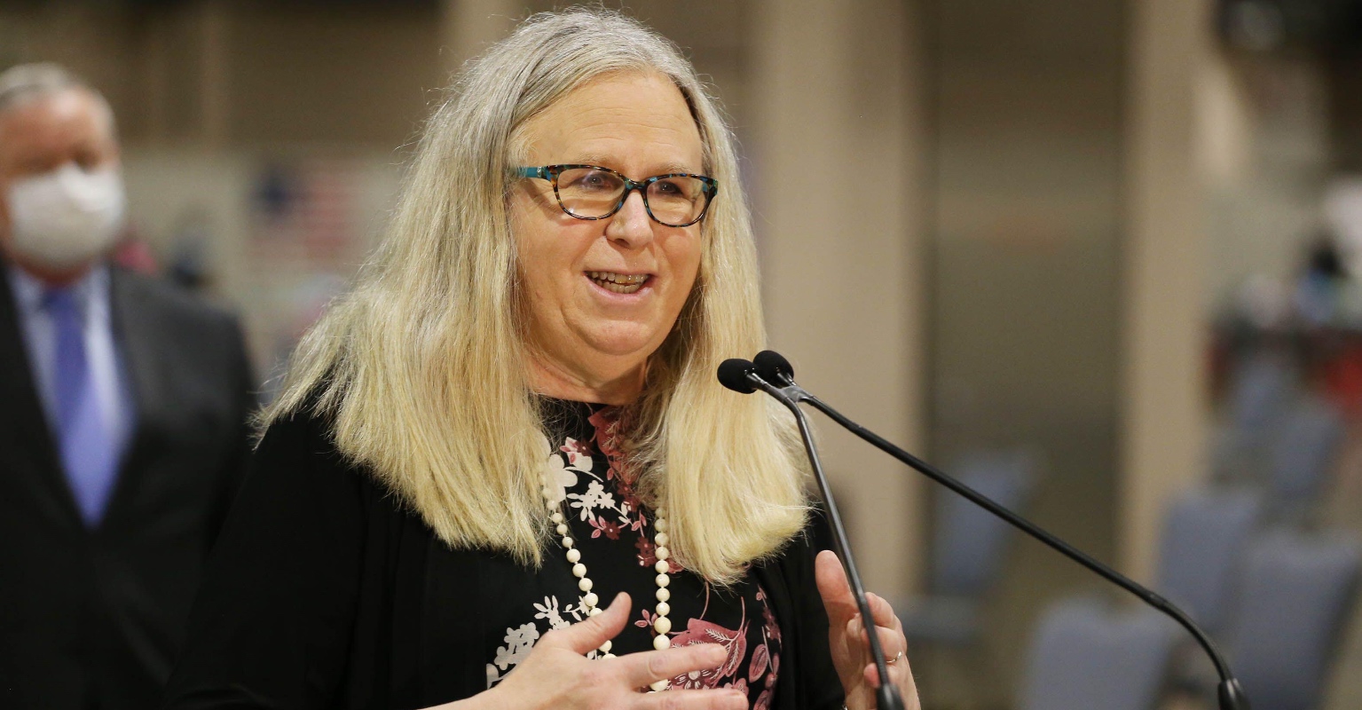 Rachel Levine becomes first openly transgender four-star officer in US military history