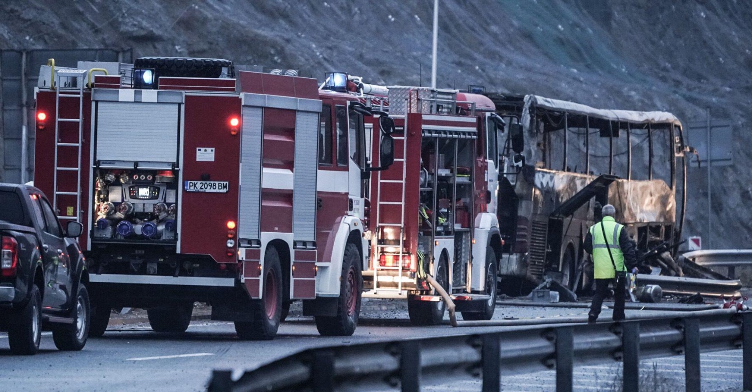 At least 45 people dead including 12 children after bus crashes and catches fire in Bulgaria