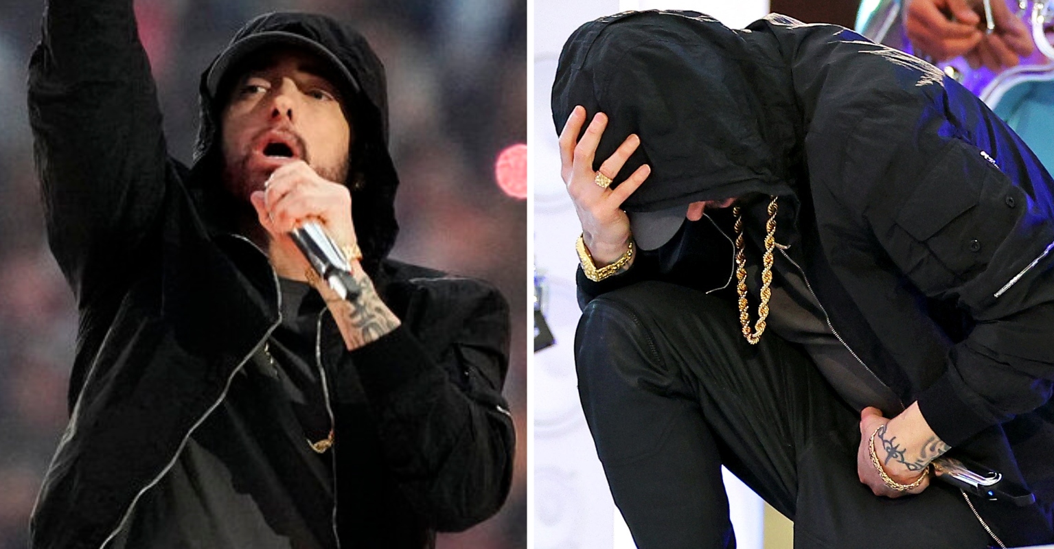 Eminem Takes A Knee During His Epic Super Bowl 2022 Halftime Performance