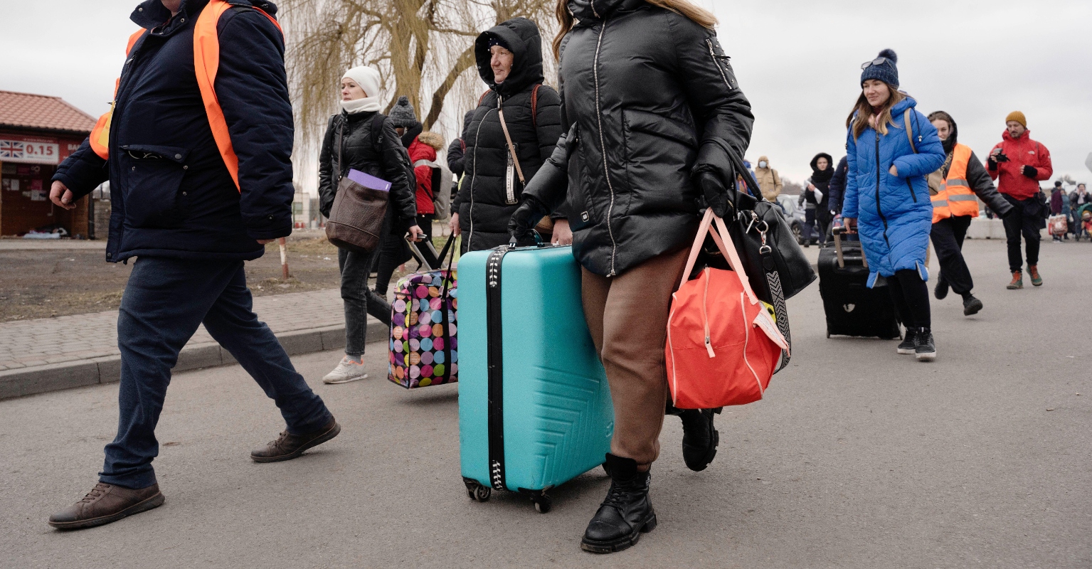 US couple say they walked to Poland after welcoming baby daughter in Ukraine four days prior