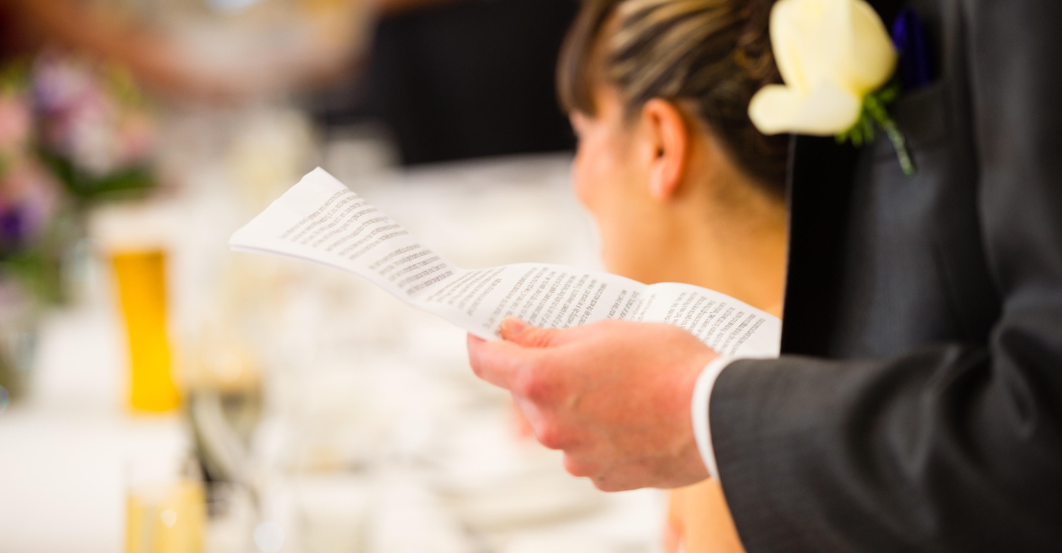 Newlyweds left red-faced as best man delivers 'best punchline at a wedding ever' during speech