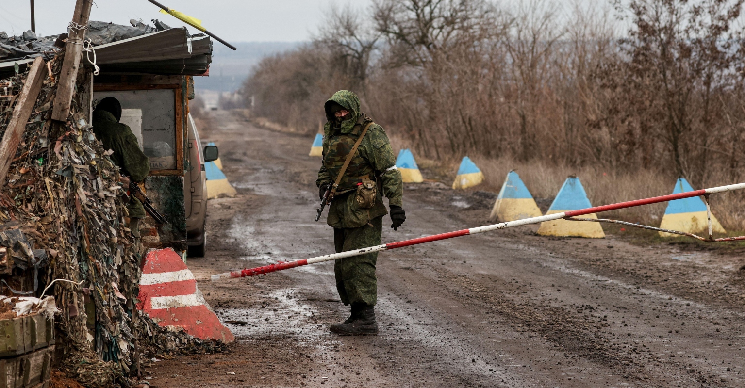 Two members of Ukraine's civil defense unit 'get married next to the frontline in Kyiv'