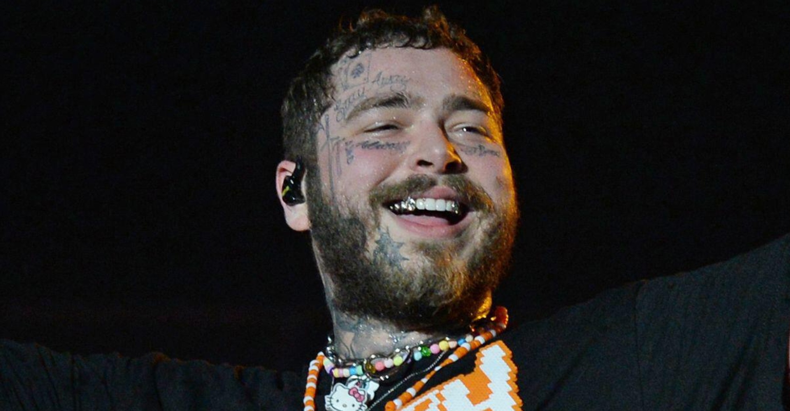 Post Malone falls through stage during live performance