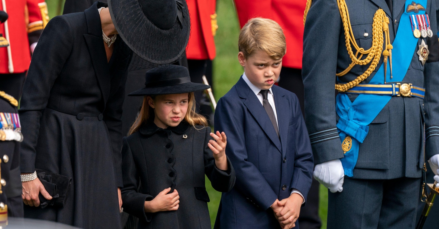 Lip readers reveal sweet moment Princess Charlotte helped Prince George at the Queen's funeral