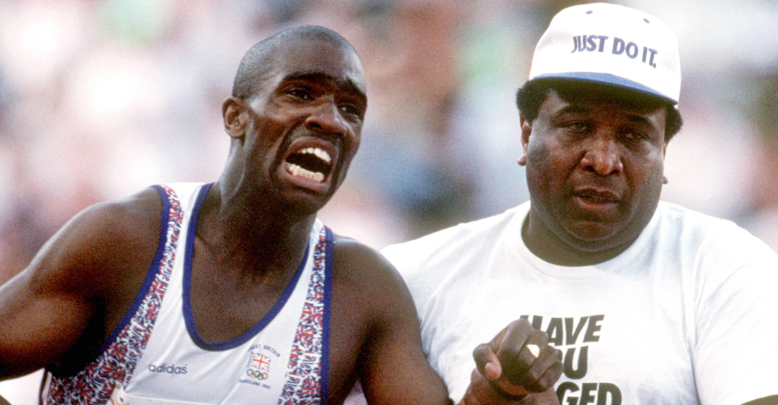 The father who helped his son cross the finish line at the Olympics has died