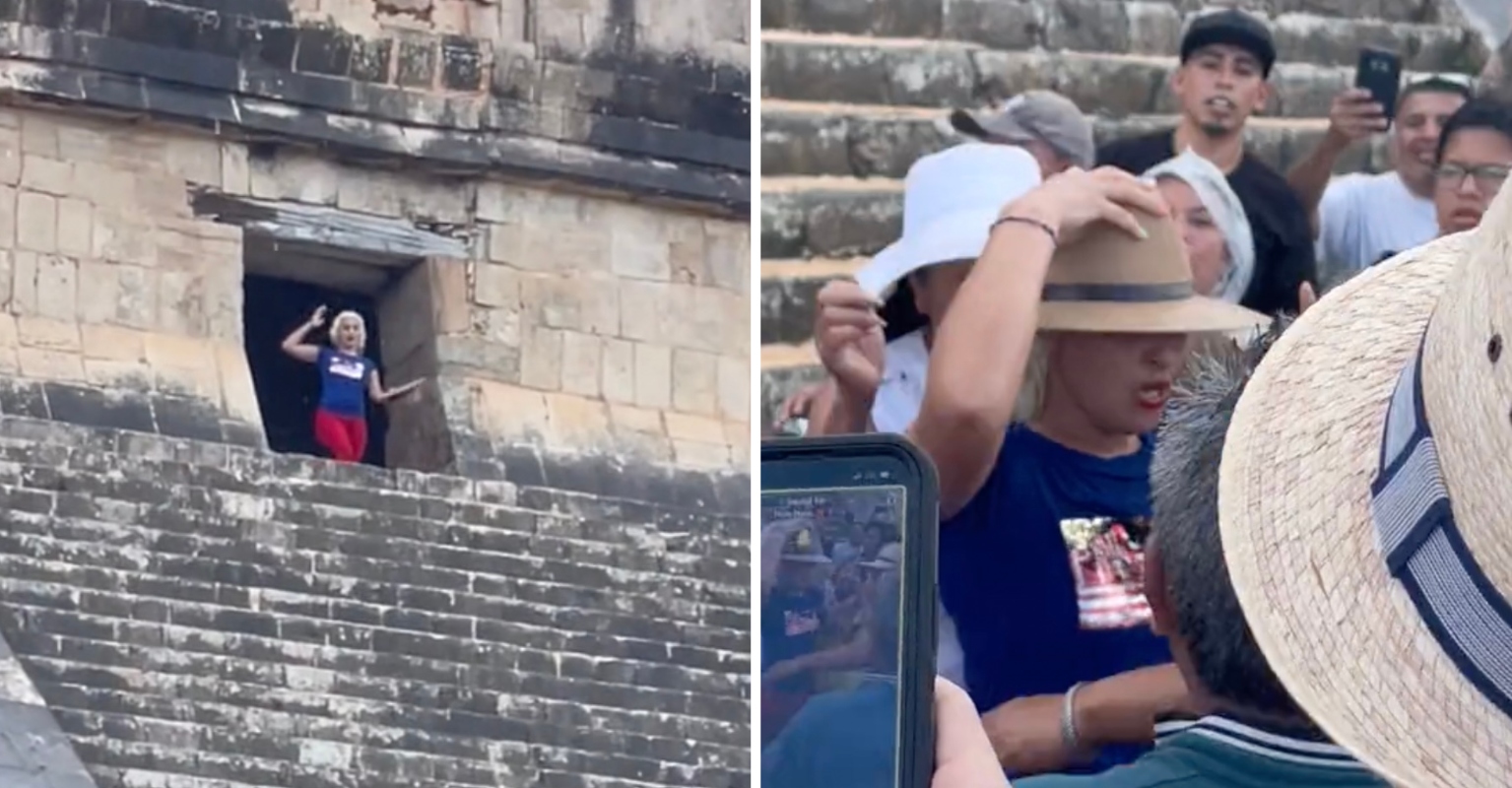 Furious Onlookers Call For Tourist To Be ‘Sacrificed’ After She Climbs