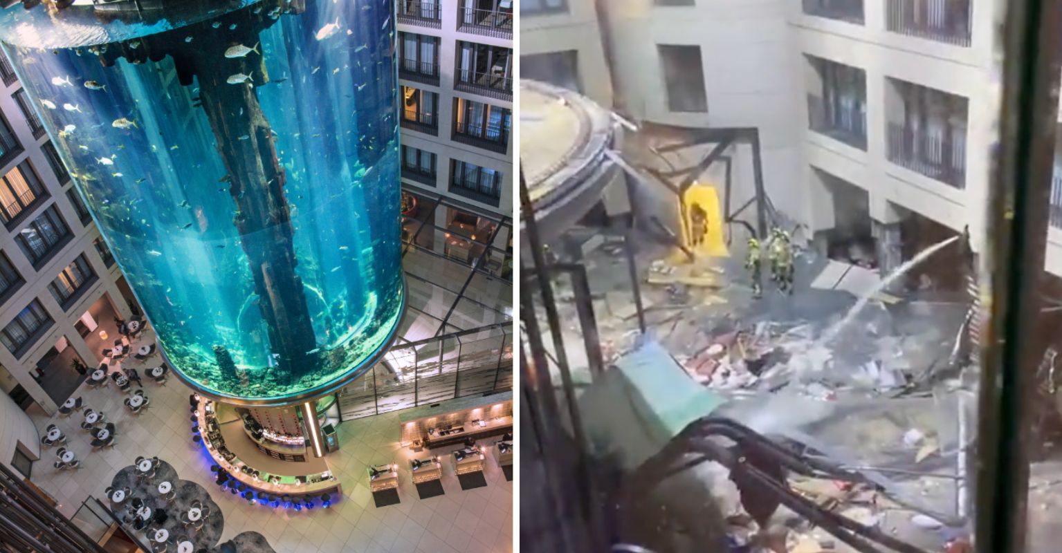 JUST IN Huge Aquarium Containing 1,500 Tropical Fish Explodes In Hotel