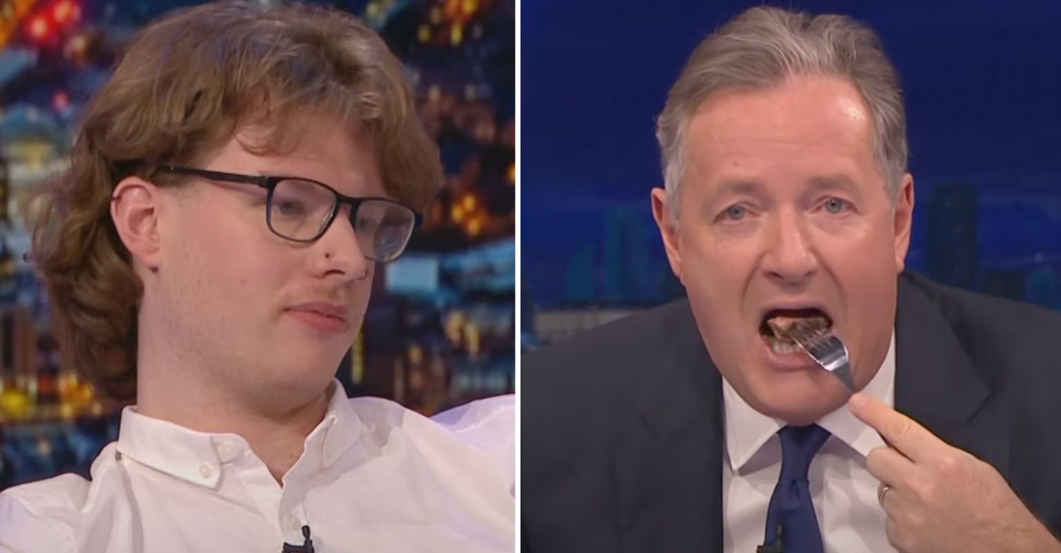 Piers eats steak in front of vegan activist on Uncensored VT