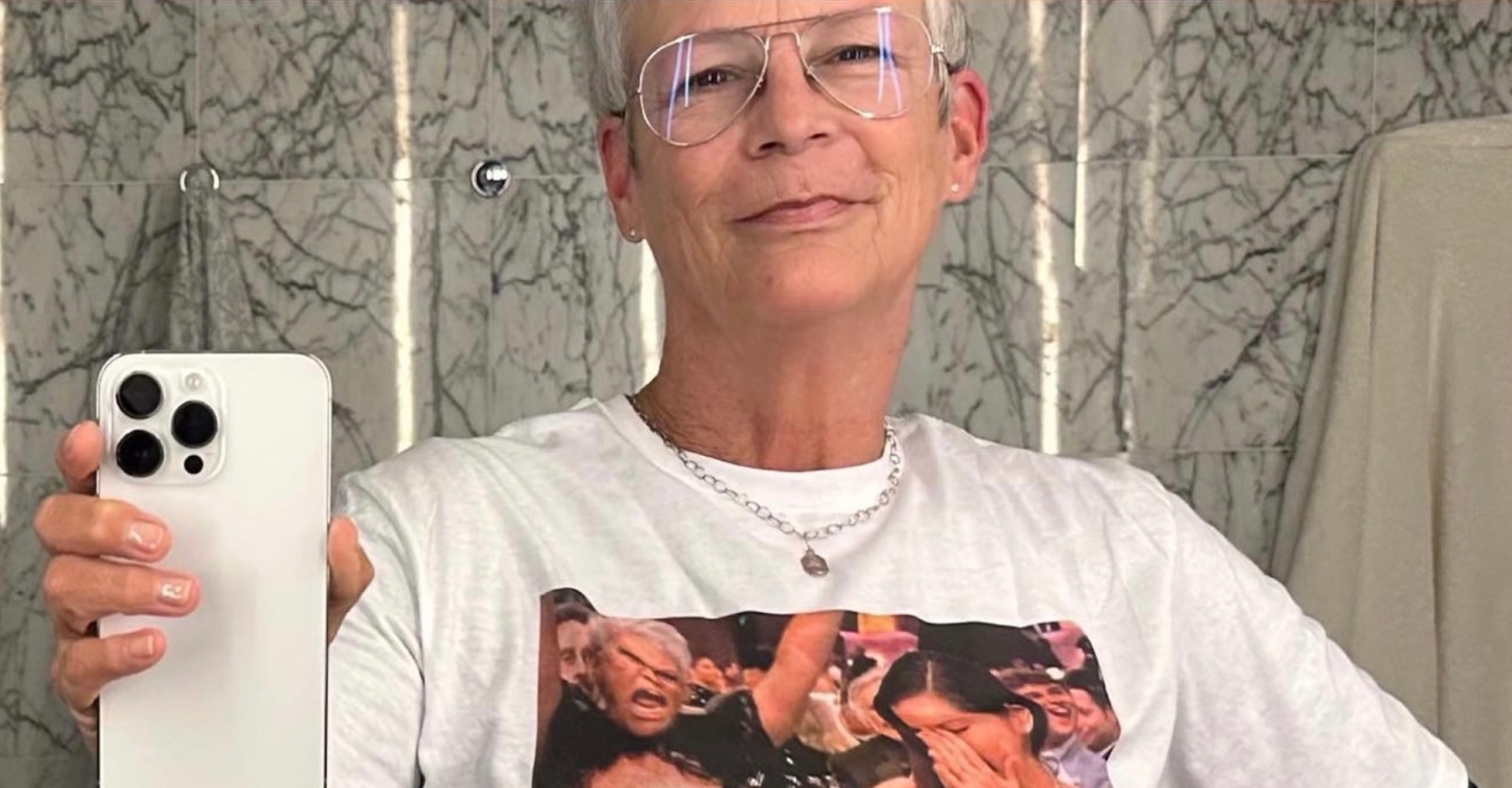 Jamie Lee Curtis dons shirt depicting moment she celebrated Michelle Yeoh's Golden Globes win