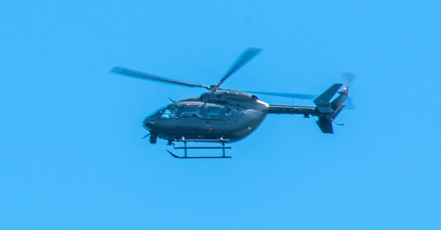 Man shot dead after pointing laser and opening fire at police helicopter