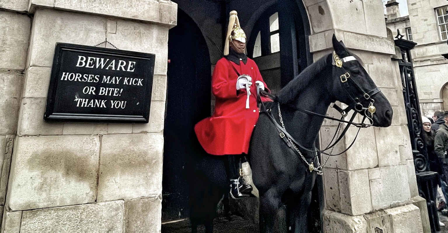King's Guard yells at woman for touching his horse - she does it again