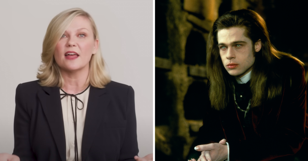 Kirsten Dunst Reacts To Kissing A 30-Year-Old Brad Pitt When She Was